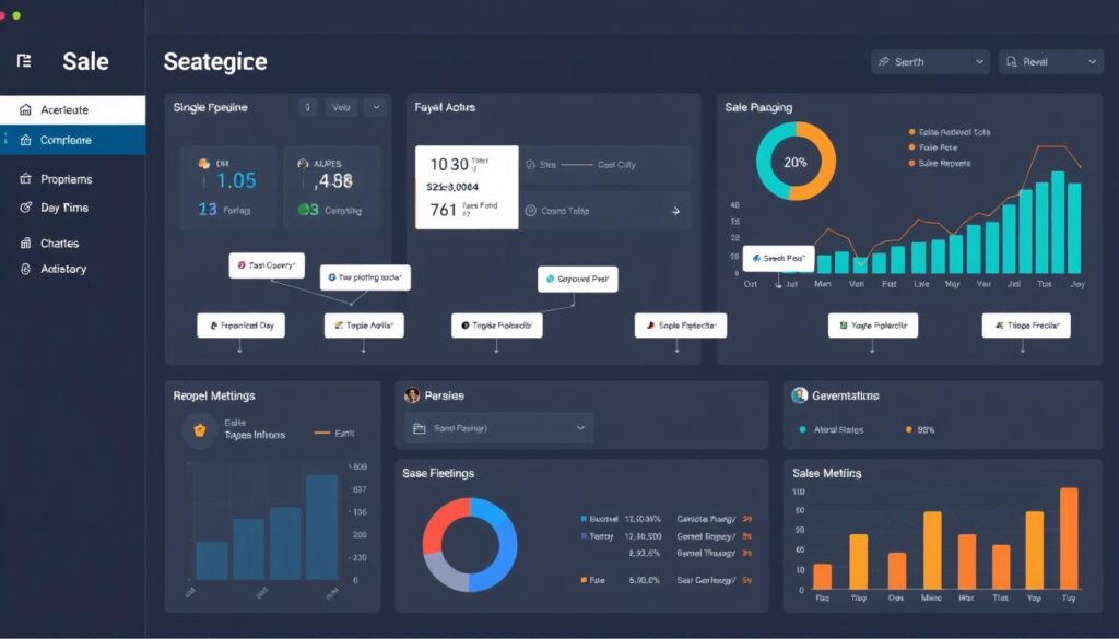 Create an image of a sales pipeline dashboard on Go High Level