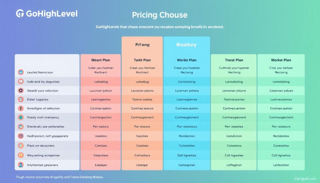 Generate an image representing GoHighLevel pricing plans