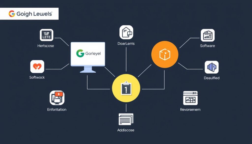 Generate an image representing GoHighLevel's integration capabilities with various business tools and software.