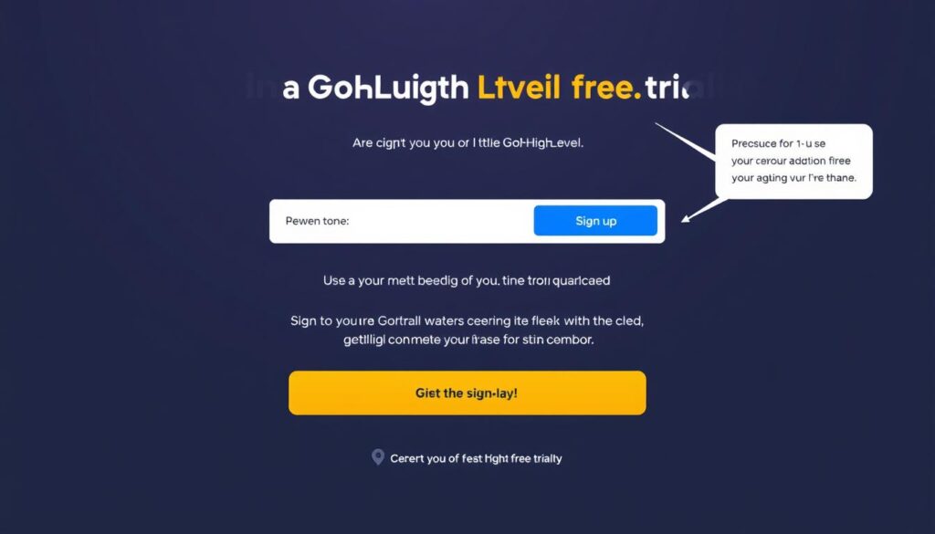 Image of GoHighLevel's 14-day free trial sign-up page